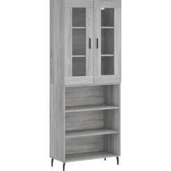 vidaXL Hyllor>Högskåp Grå Sonoma 69,5x34x180 cm konstruerat trä
