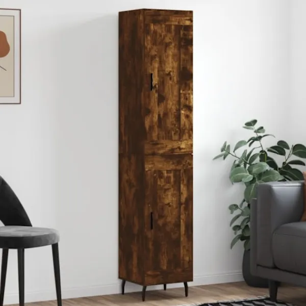 vidaXL Skåp>Högskåp rökfärgad ek 34,5x34x180 cm konstruerat trä