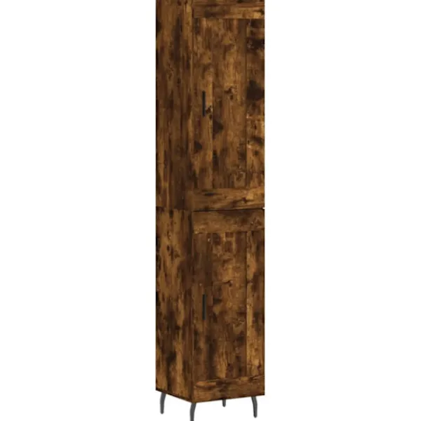 vidaXL Skåp>Högskåp rökfärgad ek 34,5x34x180 cm konstruerat trä