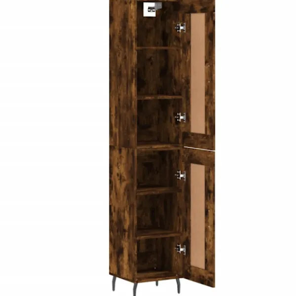 vidaXL Skåp>Högskåp rökfärgad ek 34,5x34x180 cm konstruerat trä