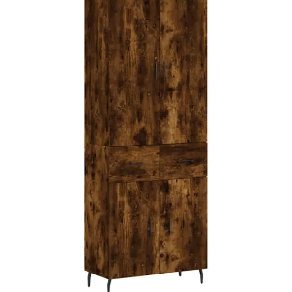 vidaXL Skåp>Högskåp rökfärgad ek 69,5x34x180 cm konstruerat trä