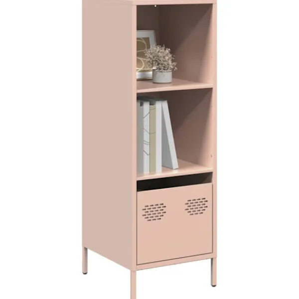 vidaXL Hyllor>Högskåp rosa 35x39x103,5 cm stål