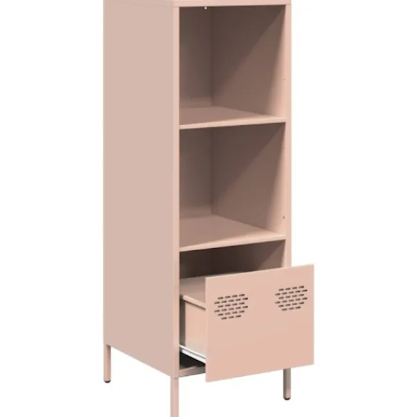 vidaXL Hyllor>Högskåp rosa 35x39x103,5 cm stål