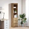 vidaXL Hyllor>Highboard hantverksmässig ek 37,5x35x180 cm konstruerat trä