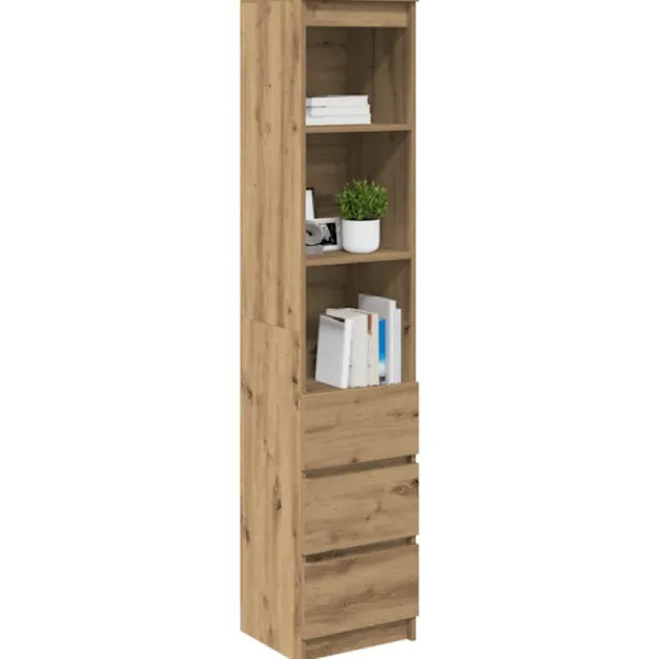 vidaXL Hyllor>Highboard hantverksmässig ek 37,5x35x180 cm konstruerat trä