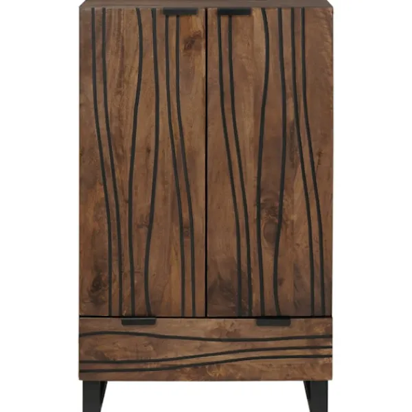 vidaXL Skåp>Highboard med låda Brun 60 x 33 x 100 cm massivt mangoträ