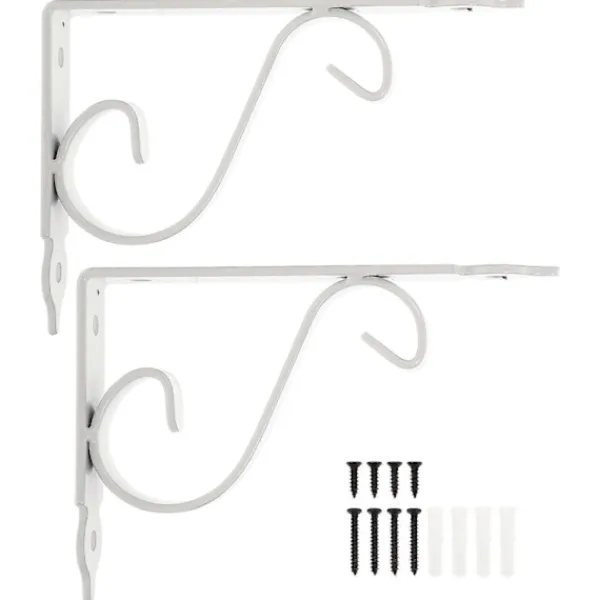 Hyllor>Hållbara Hyllkonsoler Järn Triangel Hyllstöd För Husägare Vit 15.00X11.50X2.50CM Enkel Design 2 Set
