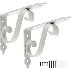 Hyllor>Hållbara Hyllkonsoler Järn Triangel Hyllstöd För Husägare Vit 15.00X11.50X2.50CM Enkel Design 2 Set