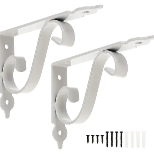 Hyllor>Hållbara Hyllkonsoler Järn Triangel Hyllstöd För Husägare Vit 15.00X11.50X2.50CM Enkel Design 2 Set