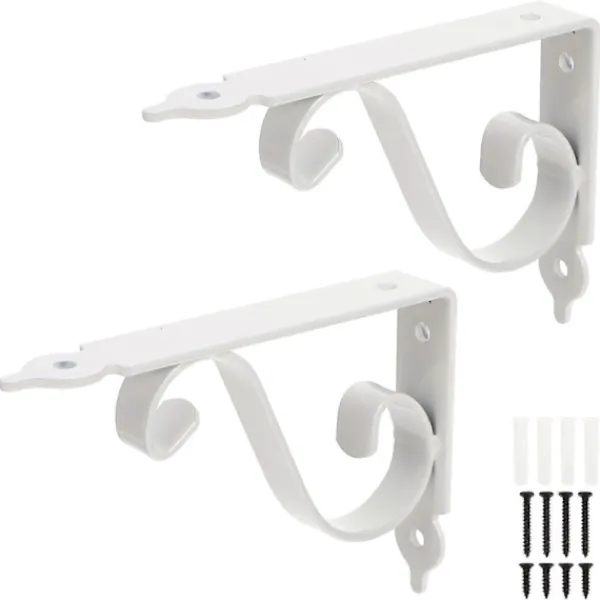 Hyllor>Hållbara Hyllkonsoler Järn Triangel Hyllstöd För Husägare Vit 15.00X11.50X2.50CM Enkel Design 2 Set