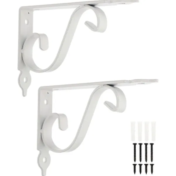 Hyllor>Hållbara Hyllkonsoler Järn Triangel Hyllstöd För Husägare Vit 15.00X11.50X2.50CM Enkel Design 2 Set