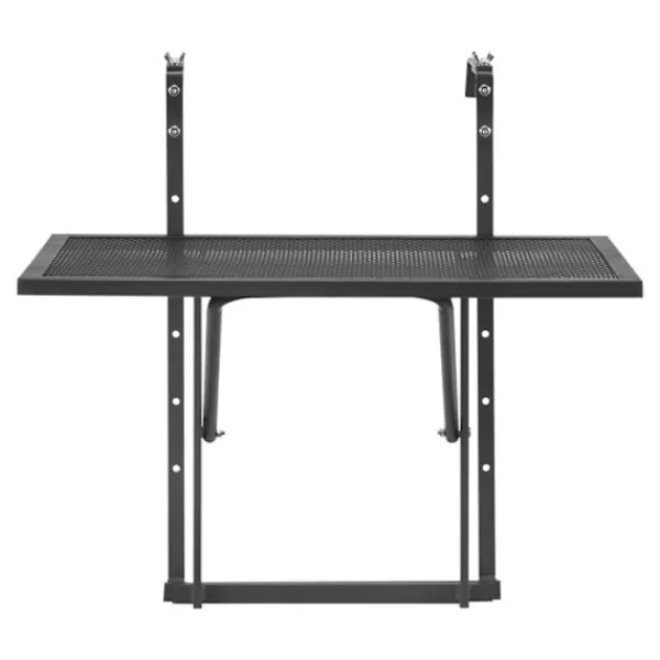 DUOKU Balkongmöbler>Hängande Bord - - Fällbart Metallbord - 19 x 24 tum - Justerbart 5 Nivåer - Svart
