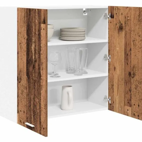 vidaXL Skåp>Hängande skåp Gammalt trä 80 x 31 x 80 cm Konstruerat trä