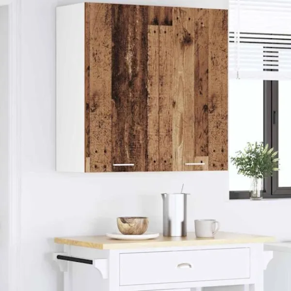 vidaXL Skåp>Hängande skåp Gammalt trä 80 x 31 x 80 cm Konstruerat trä