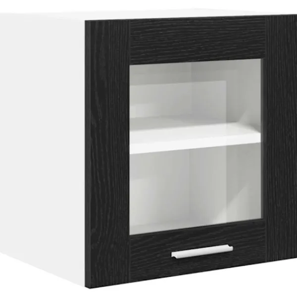 vidaXL Skåp>Hängande skåp med dörr Svart Ek 40 x 31 x 40 cm Konstruerat trä