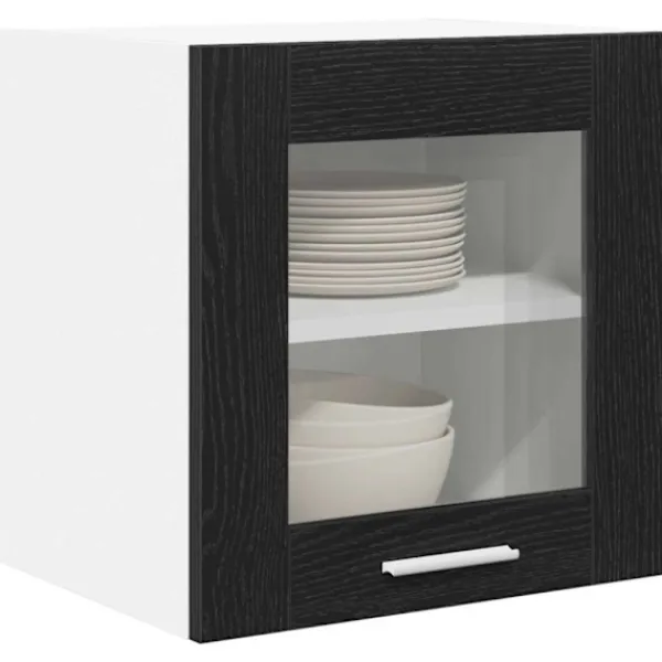 vidaXL Skåp>Hängande skåp med dörr Svart Ek 40 x 31 x 40 cm Konstruerat trä