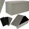 Sittpuffar>Hopfällbar puff med förvaringsfack grå stor 76x38x38cm
