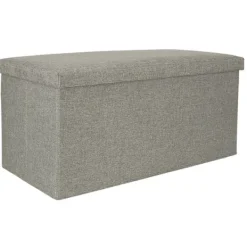Sittpuffar>Hopfällbar puff med förvaringsfack grå stor 76x38x38cm