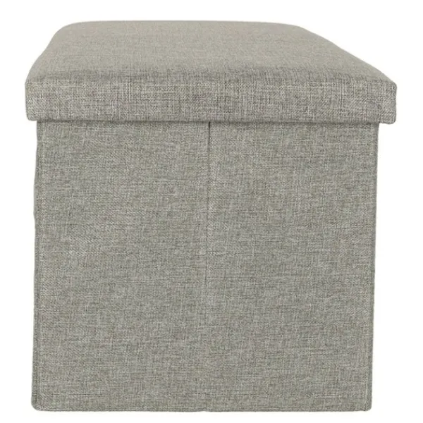 Sittpuffar>Hopfällbar puff med förvaringsfack grå stor 76x38x38cm