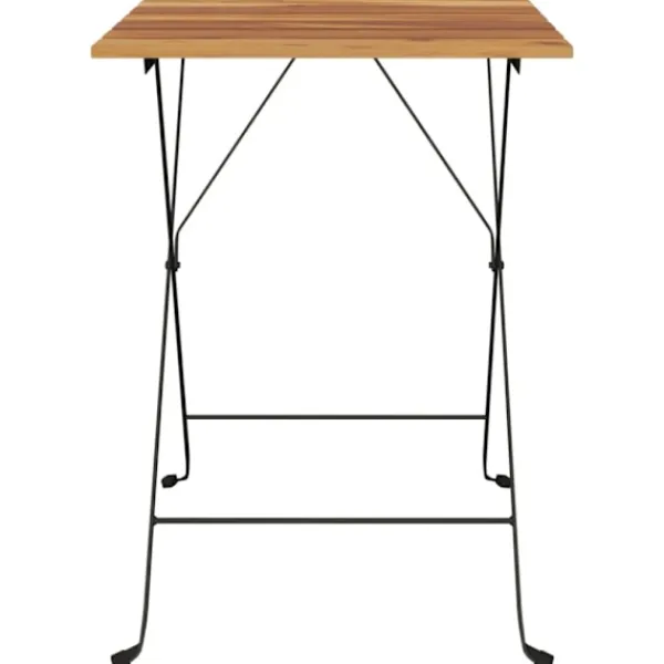 vidaXL Balkongmöbler>Hopfällbart cafébord 55x54x71 cm massiv teak och stål