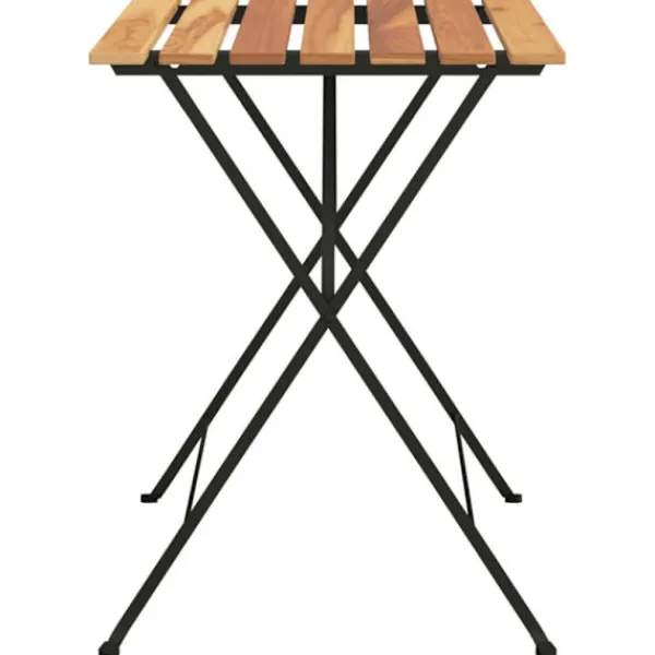 vidaXL Balkongmöbler>Hopfällbart cafébord 55x54x71 cm massiv teak och stål