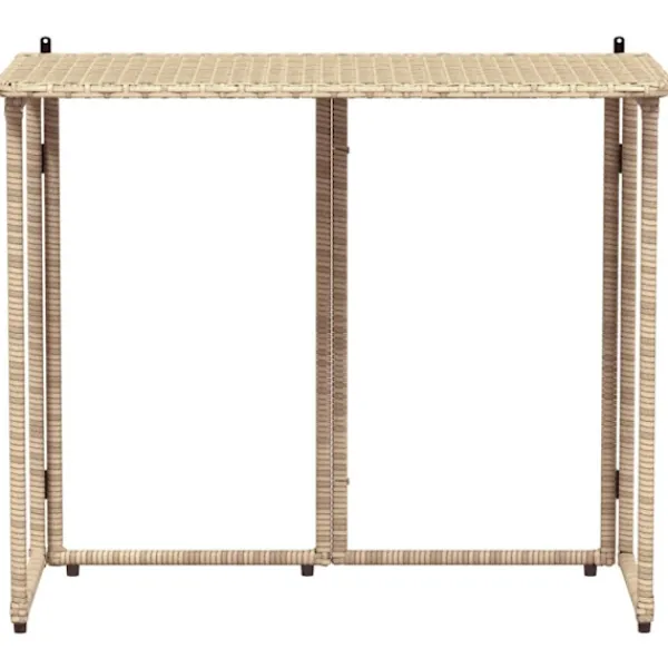 vidaXL Balkongmöbler>hopfällbart trädgårdsbord beige 90x51x75 cm konstrotting