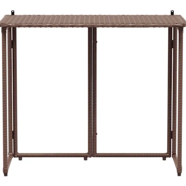 vidaXL Balkongmöbler>Hopfällbart trädgårdsbord brun 90x51x75 cm konstrotting