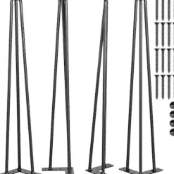 Soffbord>Hårnålsbordsben 40 cm, Set med 4 DIY-bordsben 3 stänger kraftiga