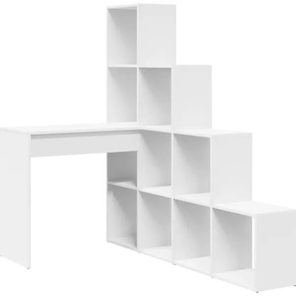 vidaXL Kontorsmöbler>Hörnskrivbord Vit 101,5 x 149,5 x 149,5 cm Konstruerat trä