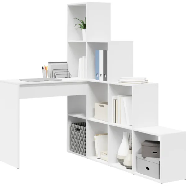 vidaXL Kontorsmöbler>Hörnskrivbord Vit 101,5 x 149,5 x 149,5 cm Konstruerat trä