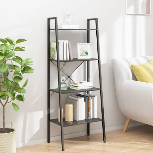 vidaXL Hyllor>Hylla 4 plan svart 56x35x140 cm