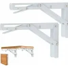 Hyllor>Hyllkonsol Set om 2 250mm Hyllkonsoler, Fällbar Hyllkonsol, Rostfritt Stål Väggmonterad Fällbar Konsol, 50KG/110lbs Lastkapacitet Vit