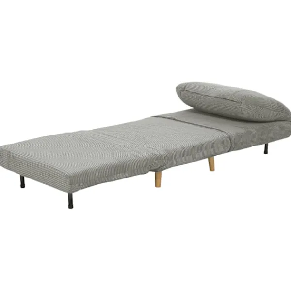 Northio Soffor>2-i-1 bäddsoffa, stolsäng, justerbar hopfällbar madrass, gästsäng i manchesterlook, för sovrum, vardagsrum, grå 82 x 89 x 83 cm