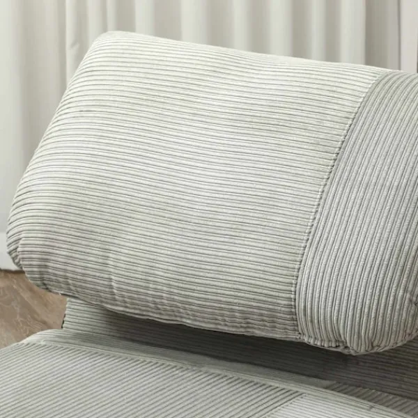 Northio Soffor>2-i-1 bäddsoffa, stolsäng, justerbar hopfällbar madrass, gästsäng i manchesterlook, för sovrum, vardagsrum, grå 82 x 89 x 83 cm