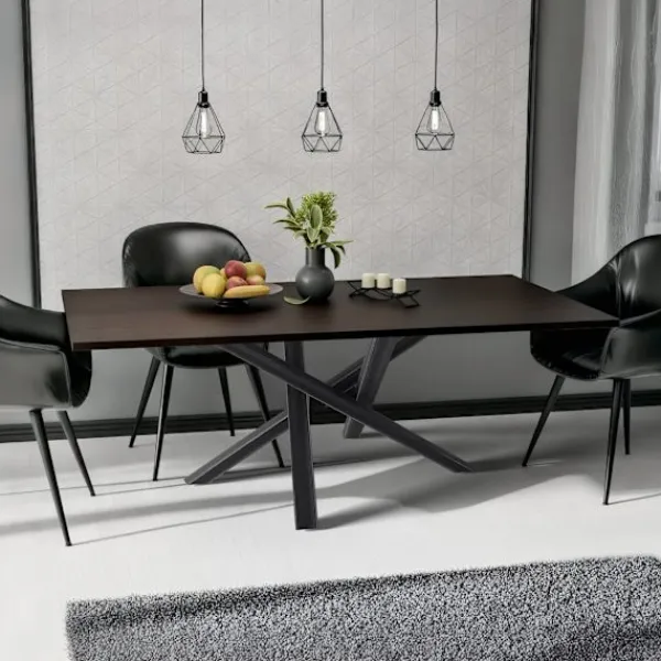 BellaFurn Matbord>Industriella bordsben - Upprätter - Högt pulverbelagt stål, inklusive golvtoppar Färg: Antik svart | Storlek: 120x70x72 cm