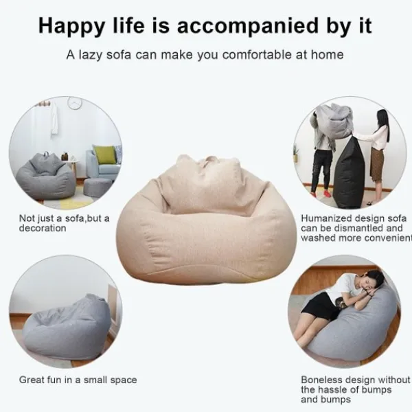 Sittsäckar>Inomhus Utomhus Vuxen Sittsäck Spelstol Extra Stor Sittsäck Överdrag 500g 500g