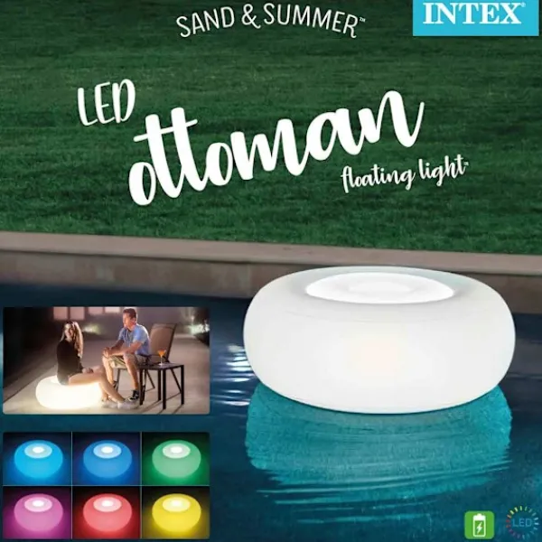 INTEX Sittpuffar>LED sittpuff 86x33 cm