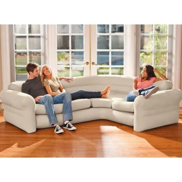 INTEX Soffor>Uppblåsbar hörnsoffa 257 x 203 76 cm 68575NP