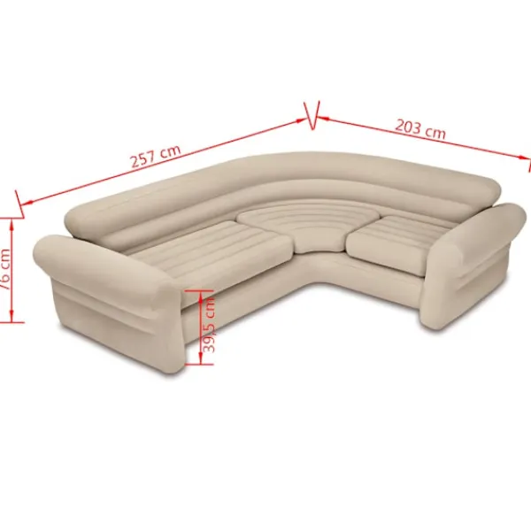INTEX Soffor>Uppblåsbar hörnsoffa 257 x 203 76 cm 68575NP