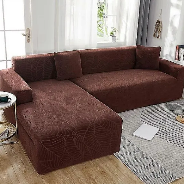 Soffor>Jacquard Stretch Vattentätt Sofföverdrag för Vardagsrum Elastiskt Sofföverdrag L-Form Soffskydd Möbelskydd mörkgrå 1-seater 90-140cm