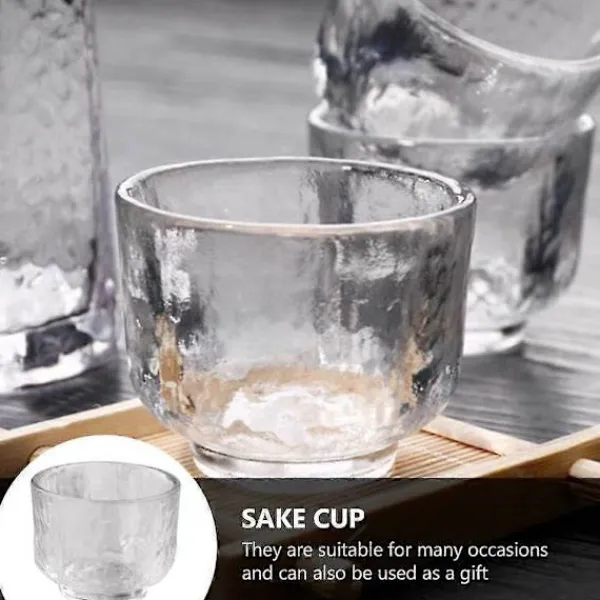 Matgrupper>Japanskt Sake Set - Glas Karaff med 3 Sake Koppar