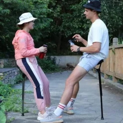 Pallar>Justerbar enbenspall - Hopfällbar campingpall - Enbensstol - Teleskopisk pall - Hopfällbar och infällbar pall, lämplig för utomhusbruk