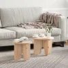 vidaXL Småbord>Kaffeebord 2 pcs Naturfärg Massivt tallträ