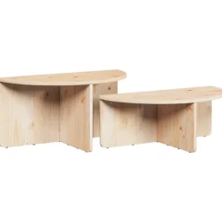 vidaXL Soffbord>Kaffeebord 2 pcs Naturfärg Massiv furu