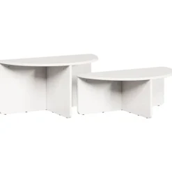 vidaXL Soffbord>Kaffeebord 2 pcs Vit Massiv furu