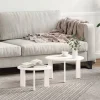 vidaXL Småbord>Kaffeebord 2 pcs Vit Massivt tallträ