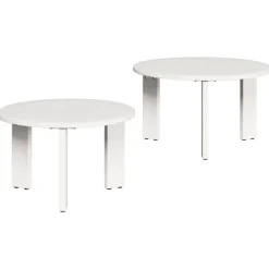 vidaXL Småbord>Kaffeebord 2 pcs Vit Massivt tallträ