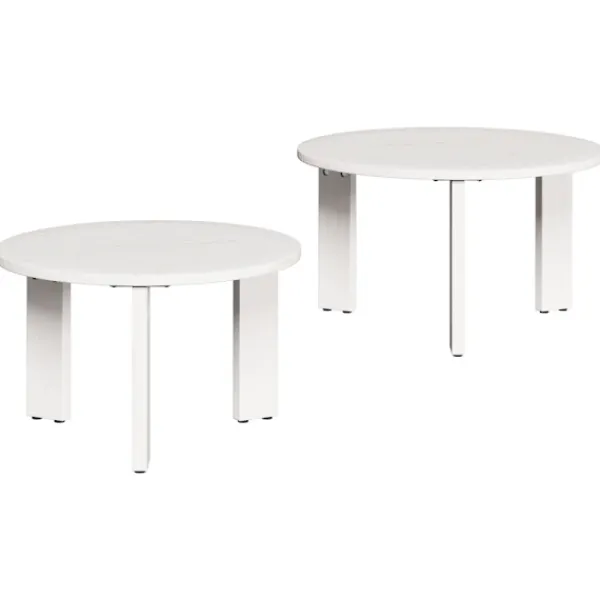 vidaXL Småbord>Kaffeebord 2 pcs Vit Massivt tallträ
