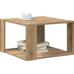 vidaXL Småbord>Kaffeebord Artisan Ek 51,5 x 51,5 x 30 cm Konstruerat trä