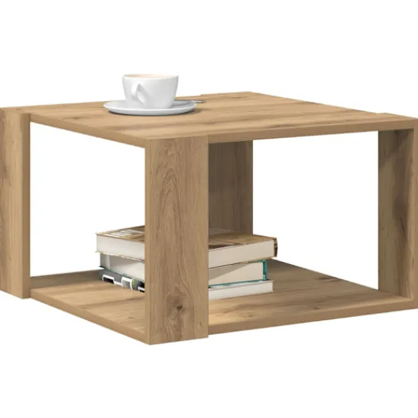 vidaXL Småbord>Kaffeebord Artisan Ek 51,5 x 51,5 x 30 cm Konstruerat trä